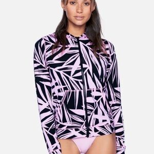 Hurley Tropical Leaf Print Swim Coverup